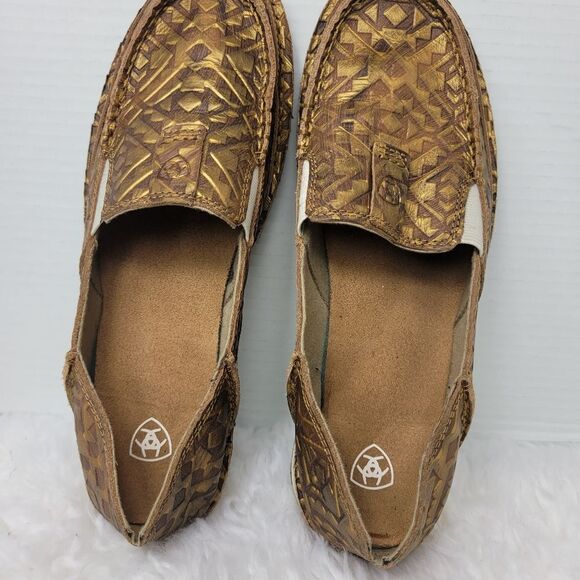 ARIAT Cruiser Womens Slip On Size 9.5 Copper Blanket Embossed Shoes - Picture 8 of 10
